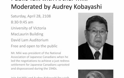 Reflection on Redress with Art Miki – Public Talk moderated by Audrey Kobayashi
