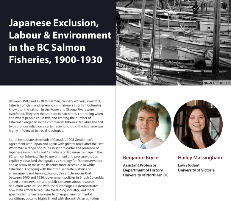 Japanese Exclusion, Labour & Environment in the BC Salmon Fisheries, 1900-1930